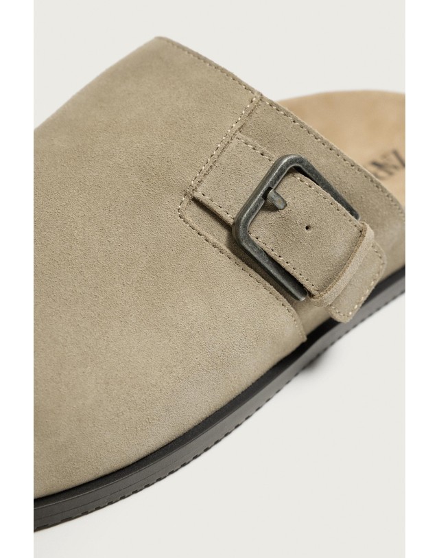 자라 자라 버클 레더 스웨이드 클로그 슬리퍼 2728/720/131 TAUPE GREY 베이지 착용컷