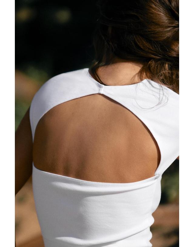 자라 자라 컷아웃 백 스퀘어넥 민소매 탑 4424/800/250 WHITE 화이트 착용컷