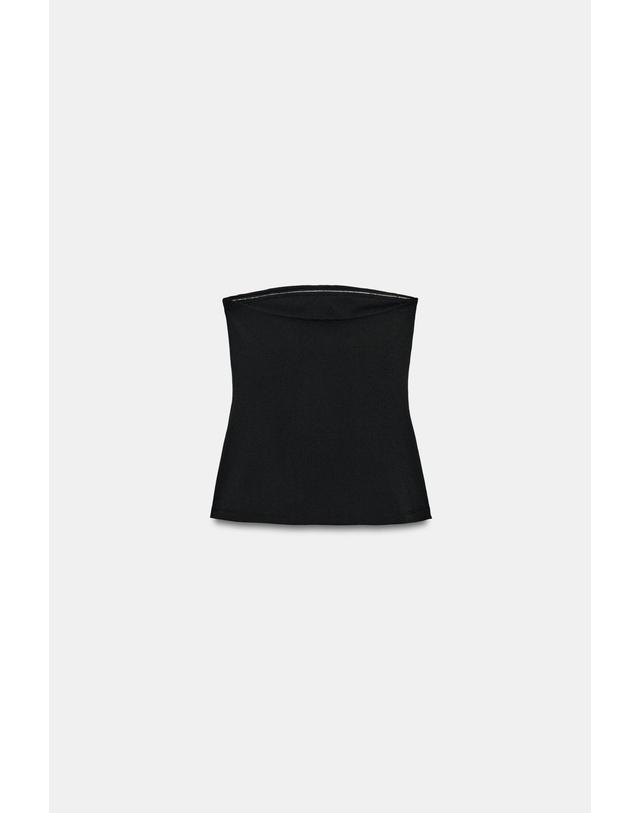 자라 자라 스트레치 슬릿 오프숄더 탑 5039/827/800 BLACK 블랙 착용컷