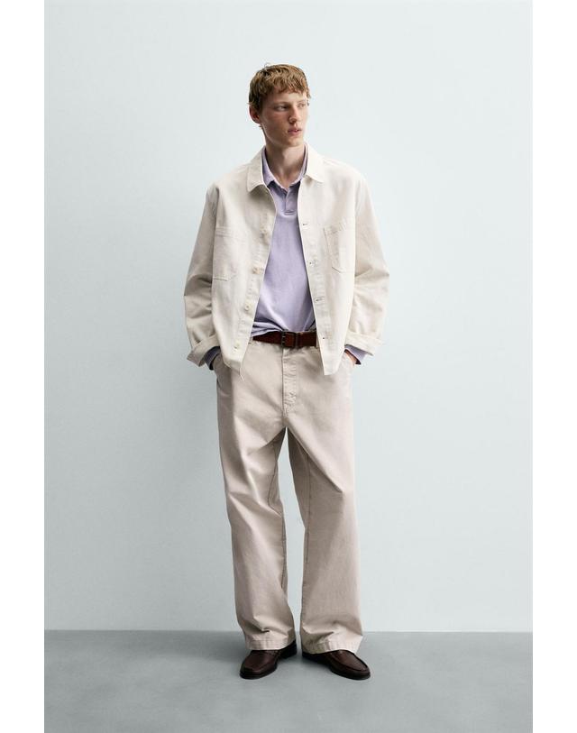 자라 자라 빈티지 워시드 스트레이트 치노 팬츠 2553/300/721 LIGHT BEIGE 베이지 착용컷