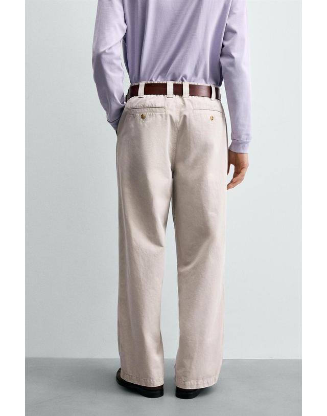 자라 자라 빈티지 워시드 스트레이트 치노 팬츠 2553/300/721 LIGHT BEIGE 베이지 착용컷