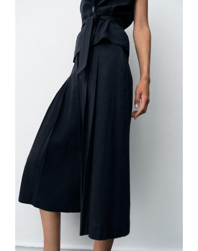 자라 자라 린넨 혼방 롱 버뮤다 팬츠 7764/392/401 NAVY BLUE 네이비 착용컷