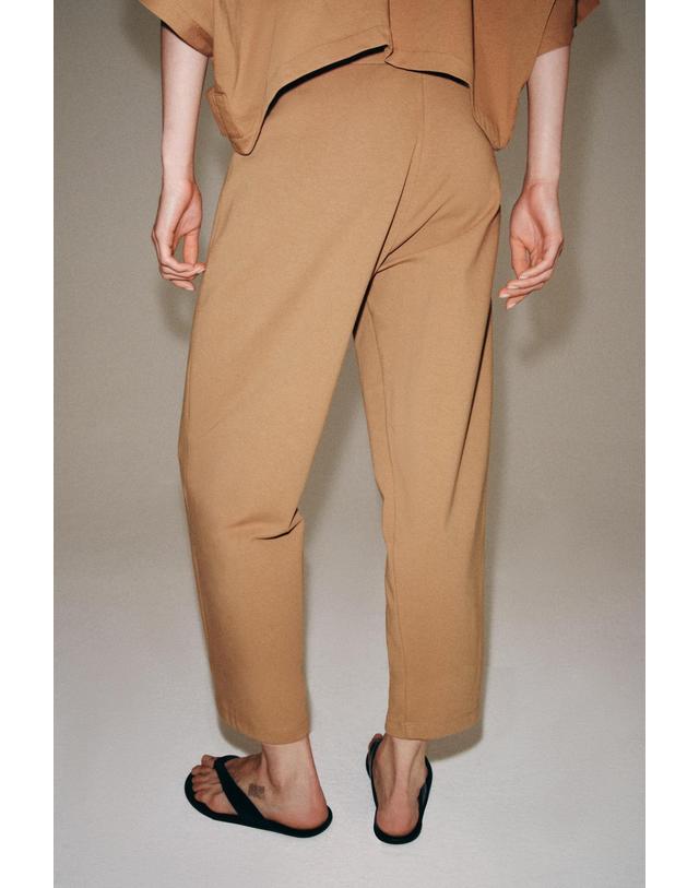 자라 자라 인터록 캐럿핏 드로스트링 니트 팬츠 0264/702/756 MID-CAMEL 카멜 착용컷