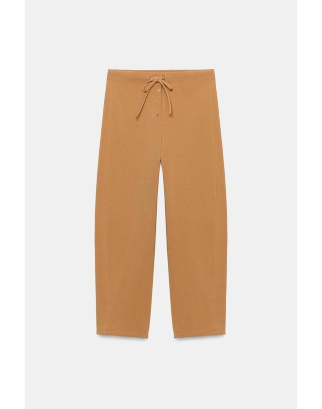 자라 자라 인터록 캐럿핏 드로스트링 니트 팬츠 0264/702/756 MID-CAMEL 카멜 착용컷