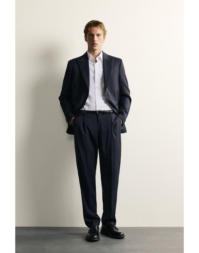 자라 자라 100% 울 레귤러핏 수트 블레이저 1564/770/401 NAVY BLUE 네이비 착용컷