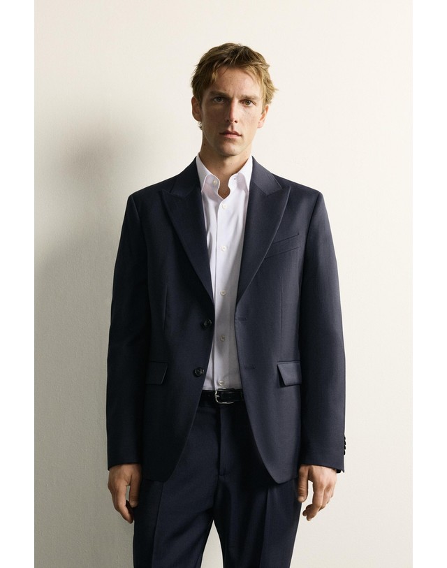 자라 자라 100% 울 레귤러핏 수트 블레이저 1564/770/401 NAVY BLUE 네이비 착용컷