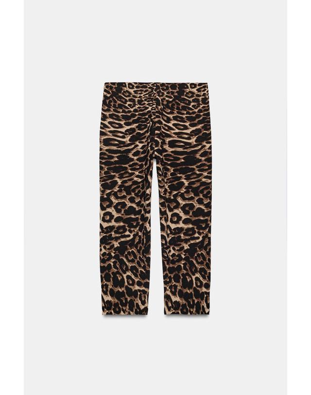 자라 자라 레오파드 패턴 스트레치 카프리 팬츠 5039/828/051 LEOPARD 멀티컬러 착용컷