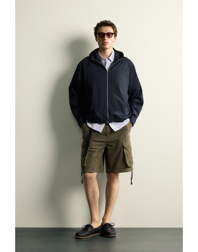 자라 자라 레귤러핏 코튼 후드 경량 집업 자켓 3046/501/401 NAVY BLUE 네이비 착용컷