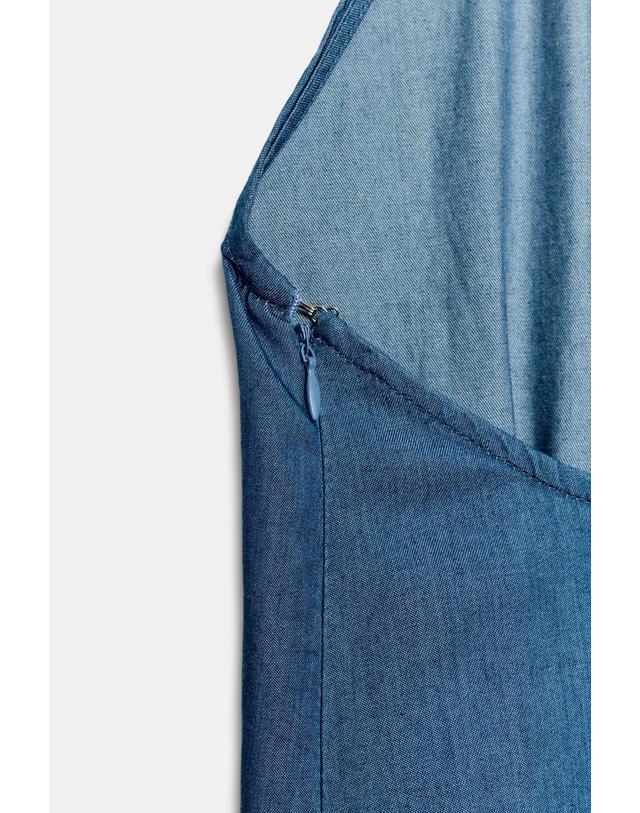 자라 자라 브이넥 파인 스트랩 롱 점프수트 6929/286/400 BLUE 블루 착용컷