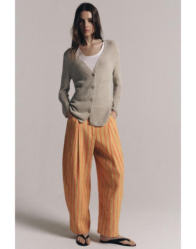 자라 자라 브이넥 버튼 롱 가디건 3859/002/052 LIGHT BEIGE 아이보리 착용컷