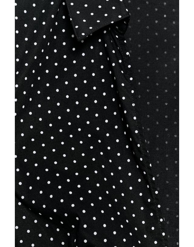 자라 자라 도트 코르셋 브이넥 포플린 탑 4772/017/084 BLACK / WHITE 멀티컬러 착용컷