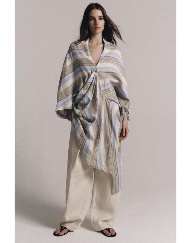자라 자라 스트라이프 린넨 혼방 튜닉 원피스 2246/092/104 STRIPED 멀티컬러 착용컷