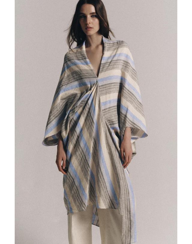 자라 자라 스트라이프 린넨 혼방 튜닉 원피스 2246/092/104 STRIPED 멀티컬러 착용컷