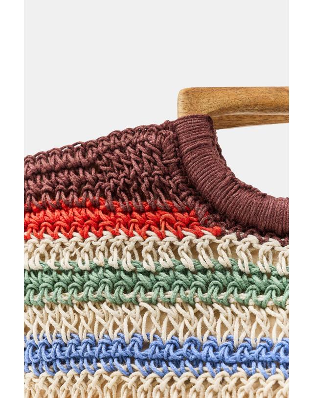 자라 자라 주트 스트라이프 바스켓 토트백 4751/203/330 MULTICOLOURED 멀티컬러 착용컷