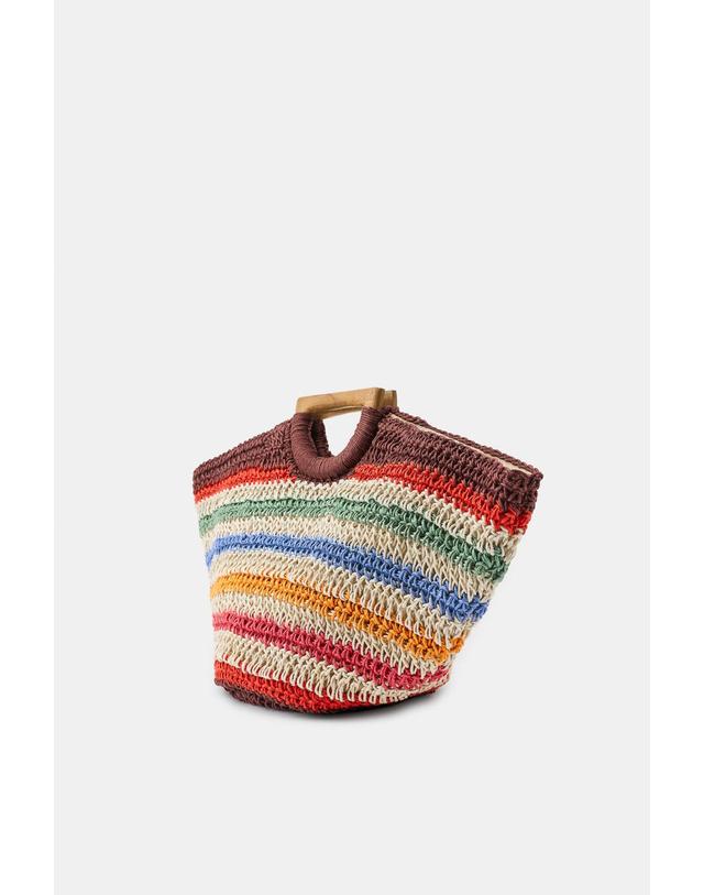 자라 자라 주트 스트라이프 바스켓 토트백 4751/203/330 MULTICOLOURED 멀티컬러 착용컷