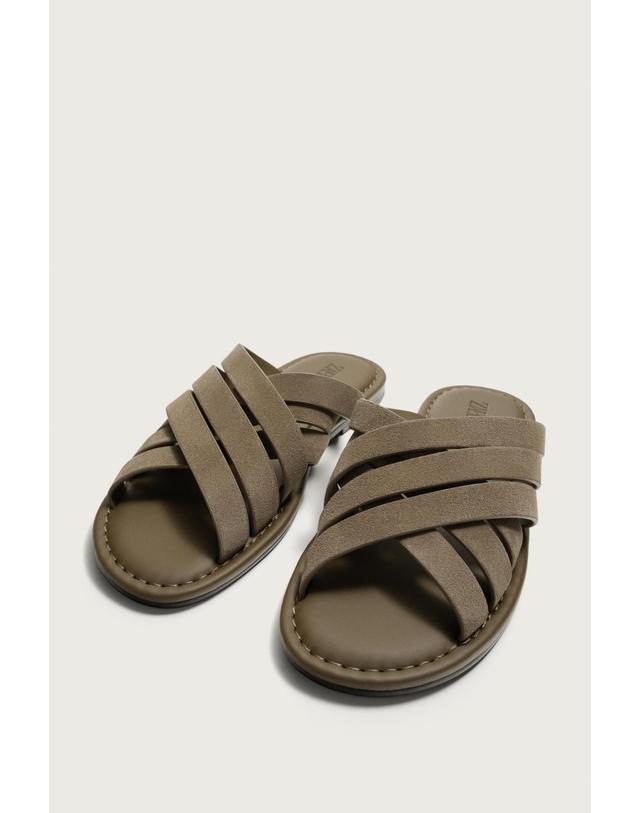 자라 자라 레더 멀티 스트랩 플랫 샌들 2777/720/131 TAUPE GREY 베이지 착용컷