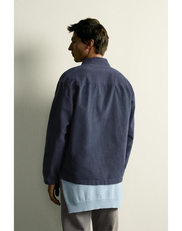 자라 자라 레귤러핏 토글 버튼 오버셔츠 6887/403/401 NAVY BLUE 네이비 착용컷