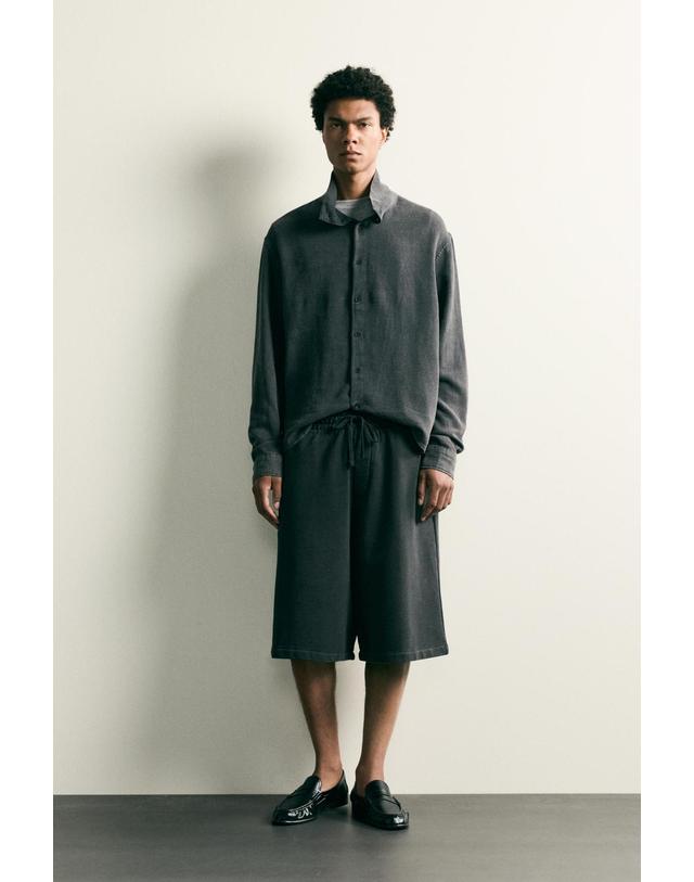 자라 자라 빈티지 워시 릴렉스핏 긴팔 셔츠 4795/304/807 ANTHRACITE GREY 그레이 착용컷