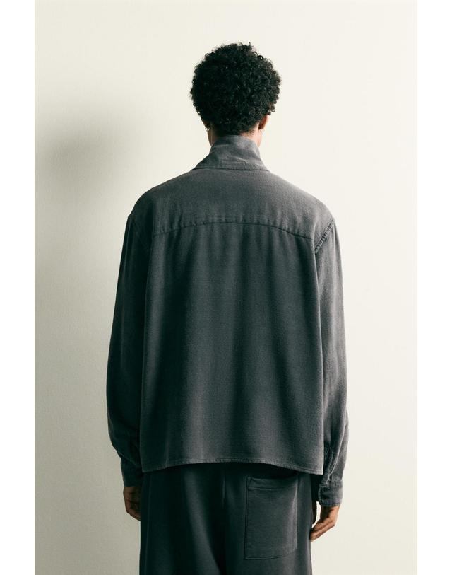 자라 자라 빈티지 워시 릴렉스핏 긴팔 셔츠 4795/304/807 ANTHRACITE GREY 그레이 착용컷
