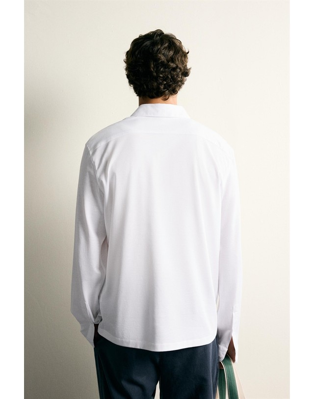 자라 자라 레귤러핏 소프트 긴팔 폴로셔츠 5588/747/250 WHITE 화이트 착용컷