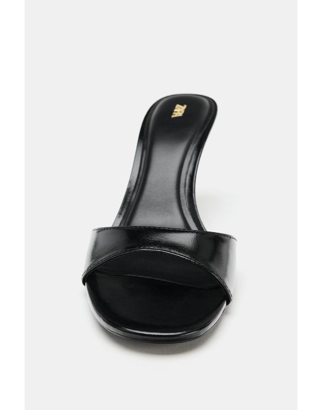 자라 자라 라미네이트 하이힐 뮬 샌들 3304/810/800 BLACK 블랙 착용컷