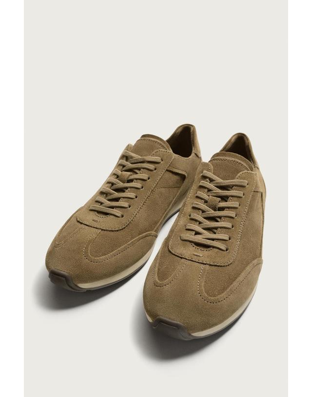 자라 자라 스플릿 스웨이드 캐주얼 스니커즈 2349/720/107 SAND BROWN 베이지 착용컷