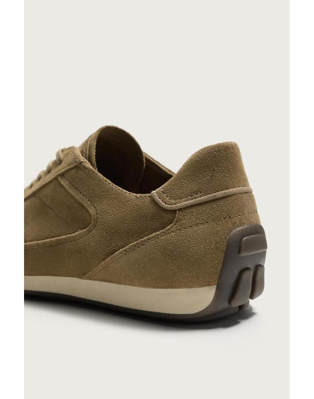 자라 자라 스플릿 스웨이드 캐주얼 스니커즈 2349/720/107 SAND BROWN 베이지 착용컷