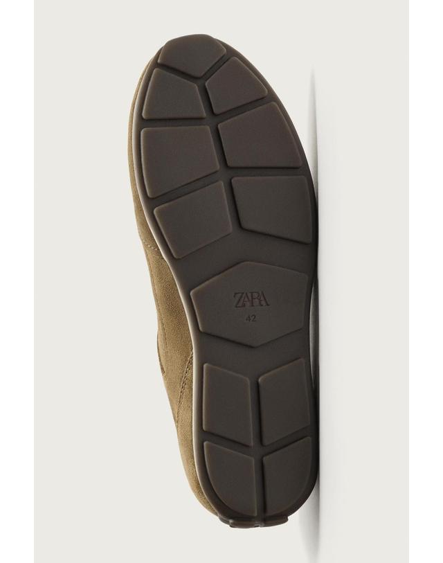 자라 자라 스플릿 스웨이드 캐주얼 스니커즈 2349/720/107 SAND BROWN 베이지 착용컷