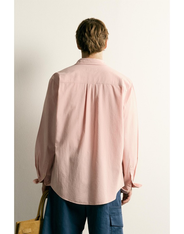 자라 자라 릴렉스핏 플랩 포켓 코튼 긴팔 셔츠 6124/339/637 LIGHT PINK 핑크 착용컷
