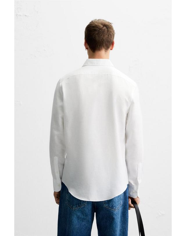 자라 자라 리넨코튼 혼방 베이직 화이트 긴팔셔츠 0975/785/250 WHITE 착용컷