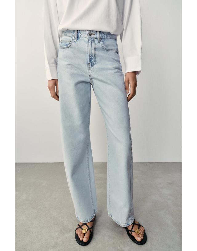 자라 자라 하이웨이스트 배럴핏 청바지 9942/171/406 LIGHT BLUE 블루 착용컷
