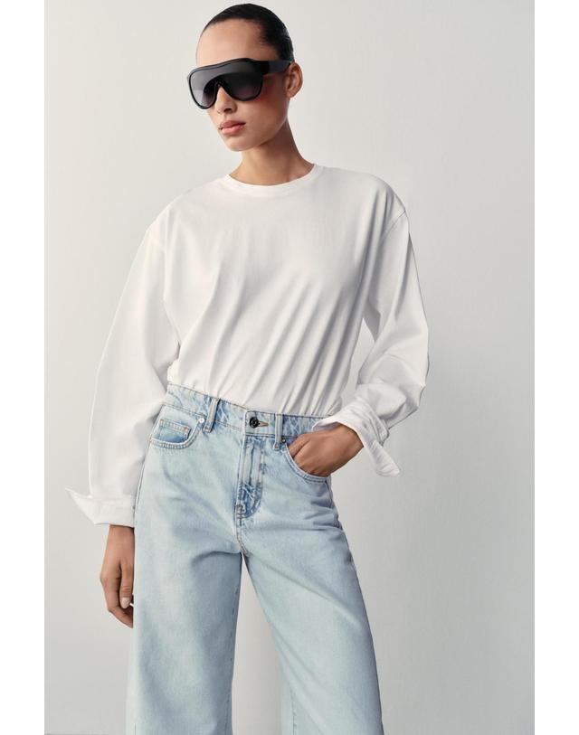 자라 자라 하이웨이스트 배럴핏 청바지 9942/171/406 LIGHT BLUE 블루 착용컷