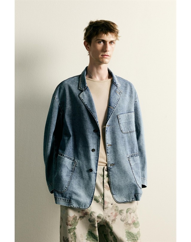 자라 자라 릴렉스핏 워시드 데님 블레이저 6243/001/427 MID-BLUE 블루 착용컷