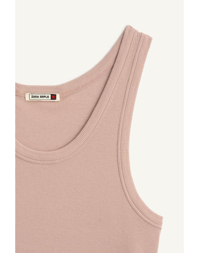 자라 자라 골지 라운드넥 민소매 탱크탑 6858/901/966 PALE PINK 핑크 착용컷