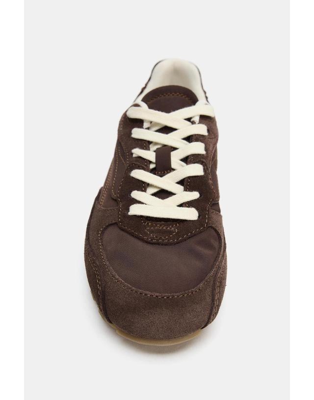 자라 자라 혼합 소재 레이스업 스니커즈 5038/710/700 BROWN 브라운 착용컷