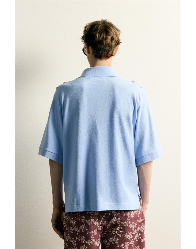 자라 자라 릴렉스핏 반팔 테리 폴로셔츠 4231/004/428 FADED BLUE 블루 착용컷