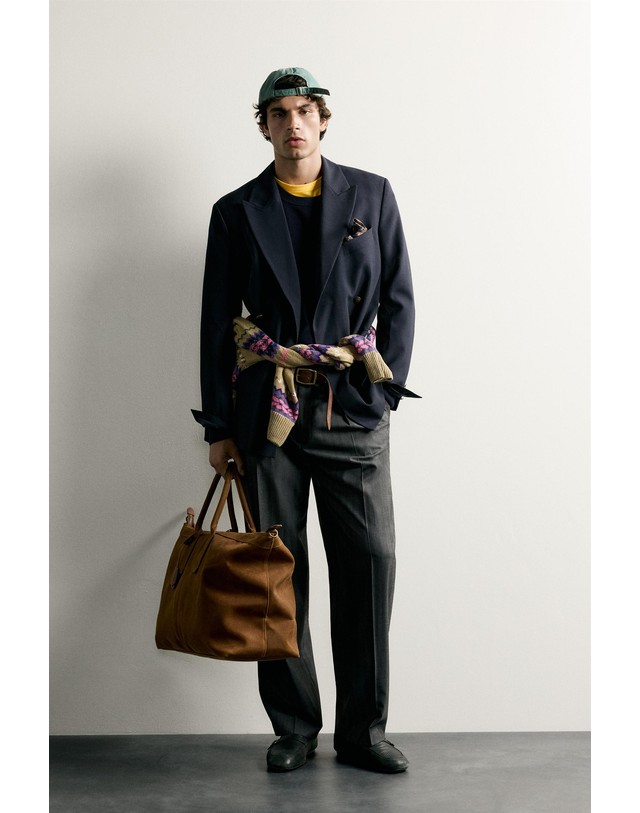 자라 자라 더블 골드 버튼 릴렉스핏 블레이저 1564/655/401 NAVY BLUE 네이비 착용컷