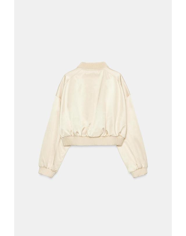 자라 자라 새틴 크롭 봄버 자켓 5320/703/710 BEIGE 베이지 착용컷