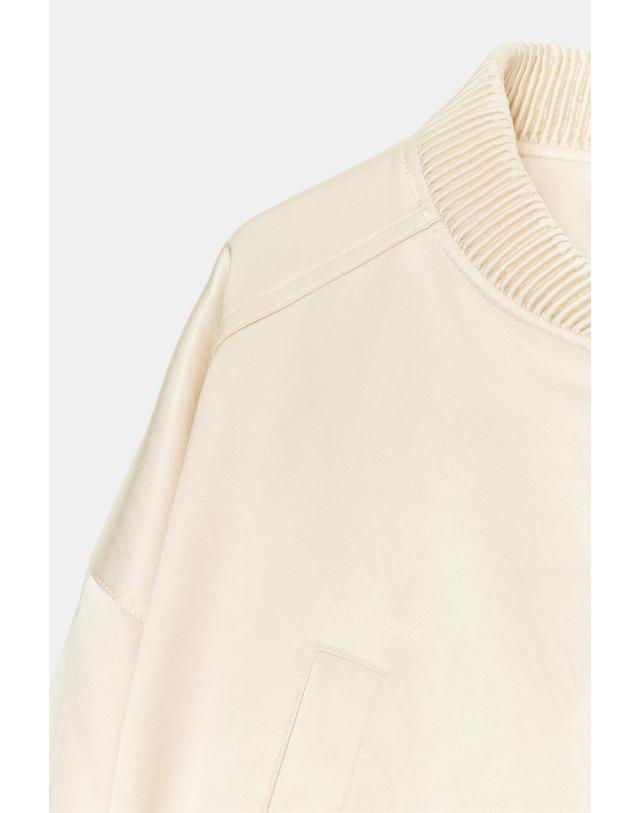 자라 자라 새틴 크롭 봄버 자켓 5320/703/710 BEIGE 베이지 착용컷
