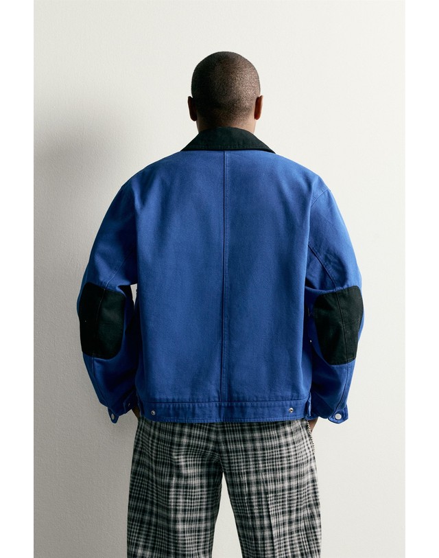 자라 자라 크롭 배색 칼라 자켓 3918/880/420 BLUISH 블루 착용컷