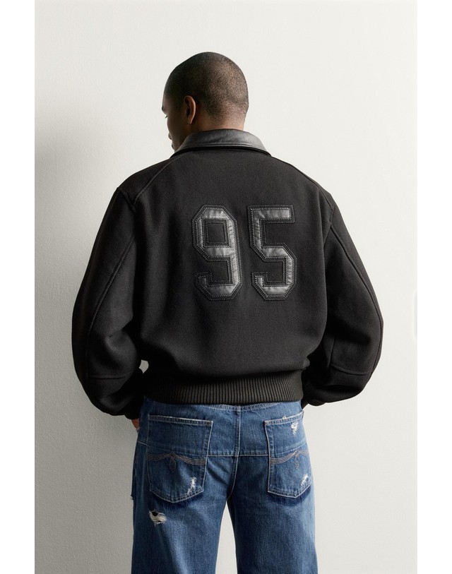 자라 자라 크롭 스냅버튼 레더 콤비 자켓 3918/888/800 BLACK 블랙 착용컷