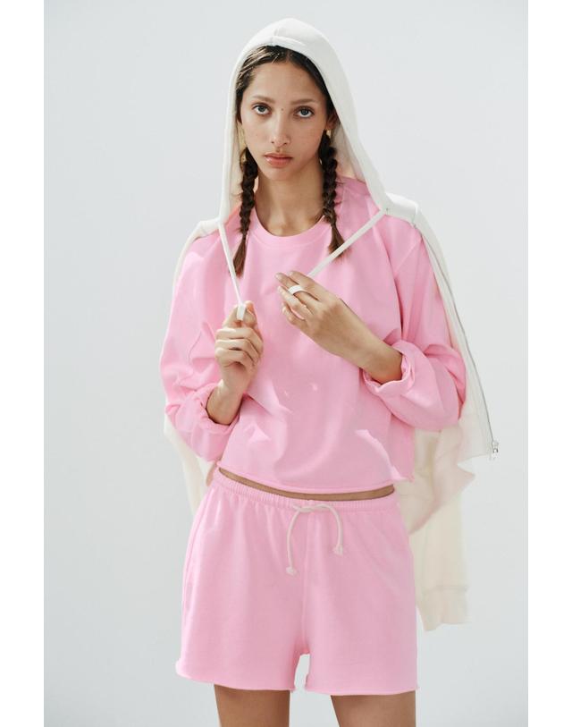 자라 자라 네온 라운드넥 스웨트셔츠 5644/115/460 NEON PINK 핑크 착용컷