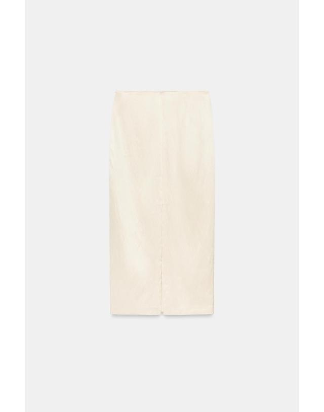 자라 자라 새틴 지퍼 미디 스커트 4391/509/710 BEIGE 베이지 착용컷