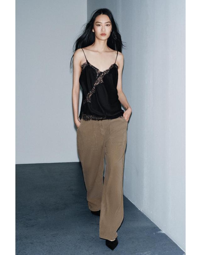 자라 자라 코듀로이 포켓 스트레이트 팬츠 4043/265/737 BROWN / TAUPE 브라운 착용컷