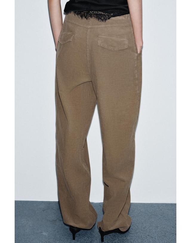 자라 자라 코듀로이 포켓 스트레이트 팬츠 4043/265/737 BROWN / TAUPE 브라운 착용컷