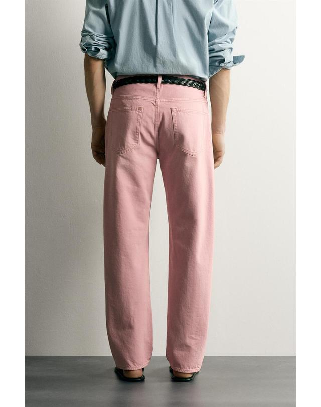 자라 자라 워시드 스트레이트핏 데님 팬츠 0840/339/637 LIGHT PINK 핑크 착용컷