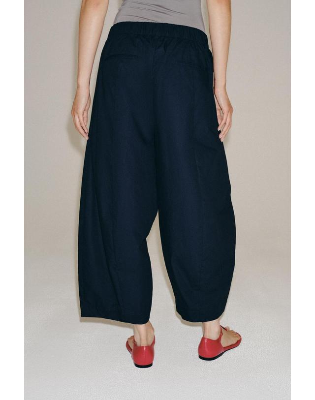 자라 자라 미드라이즈 배럴 코튼 팬츠 5344/283/401 NAVY BLUE 네이비 착용컷