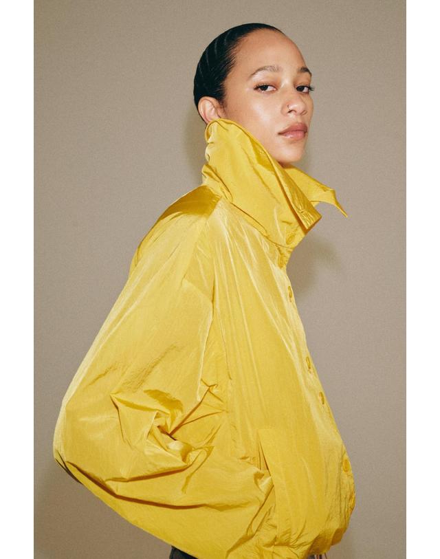 자라 자라 나일론 드로스트링 집업 자켓 7030/808/300 YELLOW 노랑 착용컷