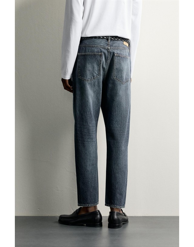 자라 자라 슬림핏 크롭 워시드 데님 청바지 4060/302/401 NAVY BLUE 네이비 착용컷