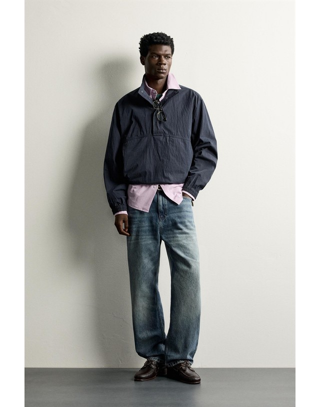 자라 자라 레귤러핏 파우치 포켓 테크니컬 자켓 1437/400/401 NAVY BLUE 네이비 착용컷